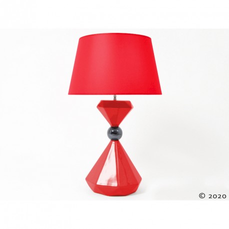 Lampe rouge diamant - Pujol maison