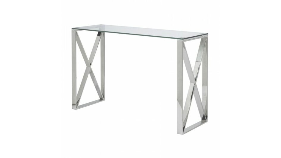 Console design en verre et métal - Pujol maison