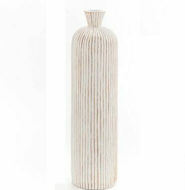 Vase haut blanc style artisanal - Pujol maison