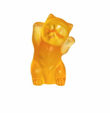 Sculpture lalique chaton ambre - Pujol maison