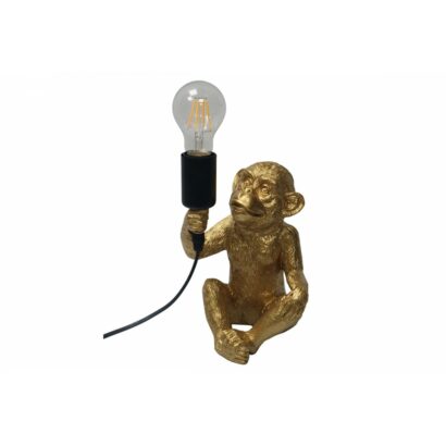 Lampe de table singe doré - Pujol maison