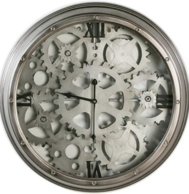 Horloge en métal argenté - Pujol maison